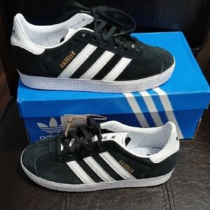 adidas Kids Gazelle Sneakers - Black and White